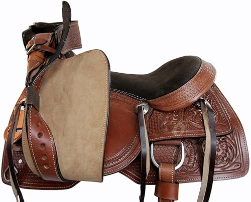 Miniatura 8 de Western Horse Trail Saddle Pleasure Ride Floral Tooled Cowboy Rodeo Tack Set de tachuelas de cuero de cuarto completo para caballos Bar