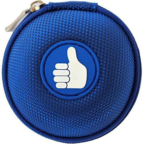 immi Mini-Etui, Daumen hoch Täschchen in Blau, nur 7cmØ, kleine Kopfhörer Tasche