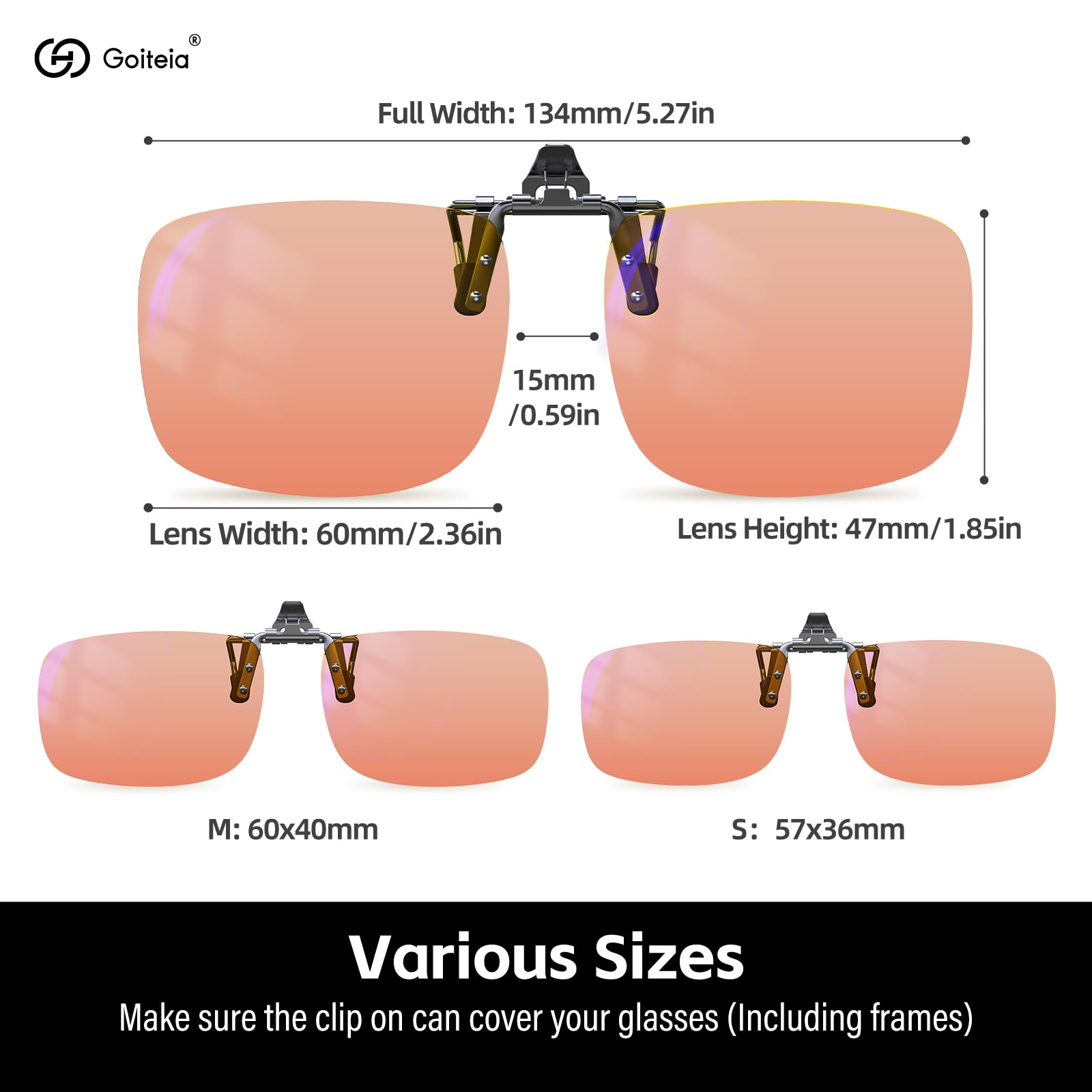 Goiteia FL-Rose - Gafas de migraña con clip para bloqueo de luz azul para fatiga ocular/sensible a la luz/iluminación LED fluorescente/brillo de pantalla de computadora