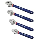 WORKPRO W003205 Adjustable Wrench Set, Chrome Vanadium Steel Construction, Comfort Non-Slip Handles (1 Set)
