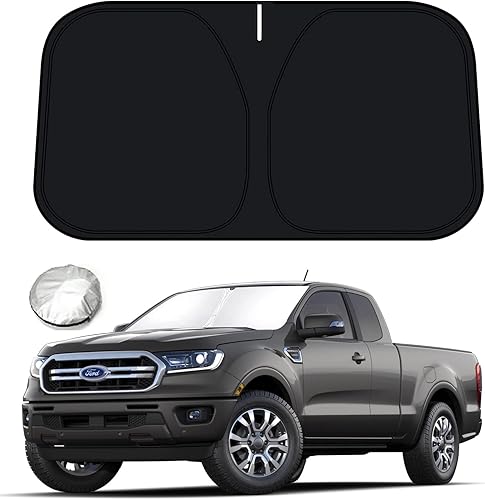 Miniatura 14 de Bestview Parasol para parabrisas compatible con Ford F250 F350 2008-2016, parasol para ventana delantera, bloquea los rayos UV del calor, plegable