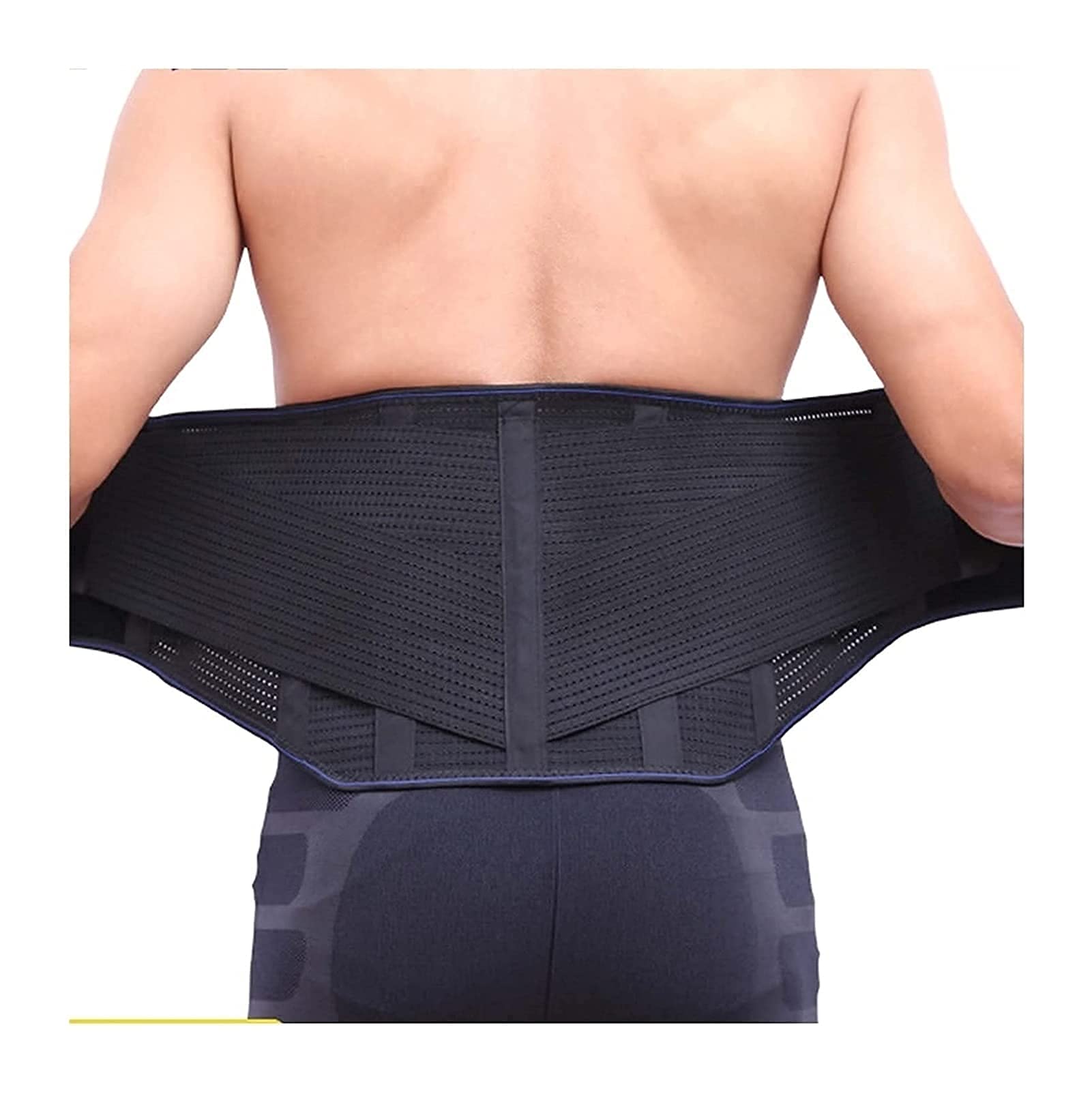 Tirantes para la Espalda Soporte Lumbar Inferior para Hombres y Mujeres, cinturón de Soporte Ajustable para la Espalda con Almohadilla Lumbar de Malla Transpirable para aliviar el Dolor ()