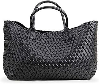 Weayouth Woven Bag Shopper Bag Travel Handbags and Purses Women Tote Bag Large Capacity Shoulder Fashion Bags 2022 (black)