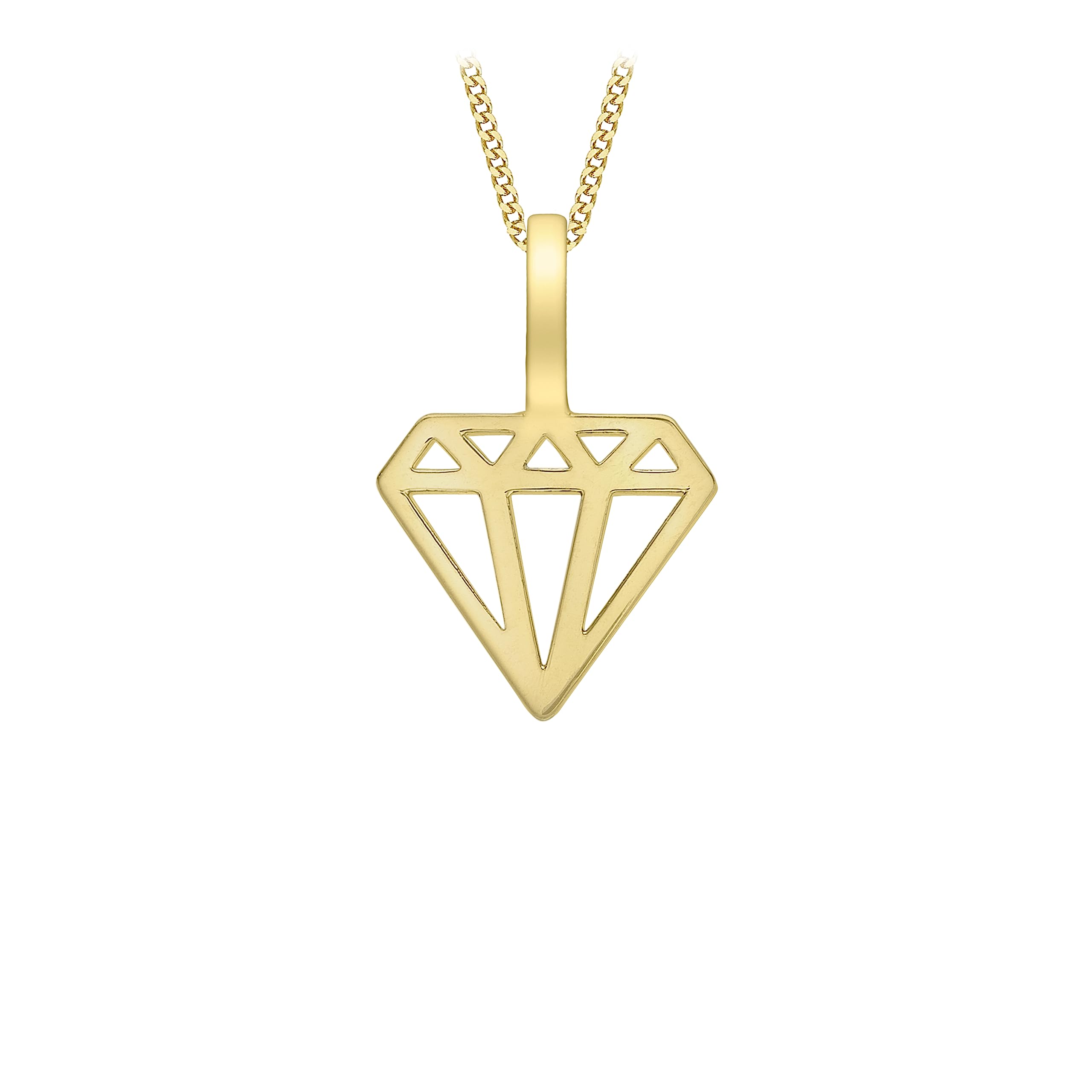 CARISSIMA Collana con ciondolo contorno diamante da donna in oro giallo 9 ct, 46 cm