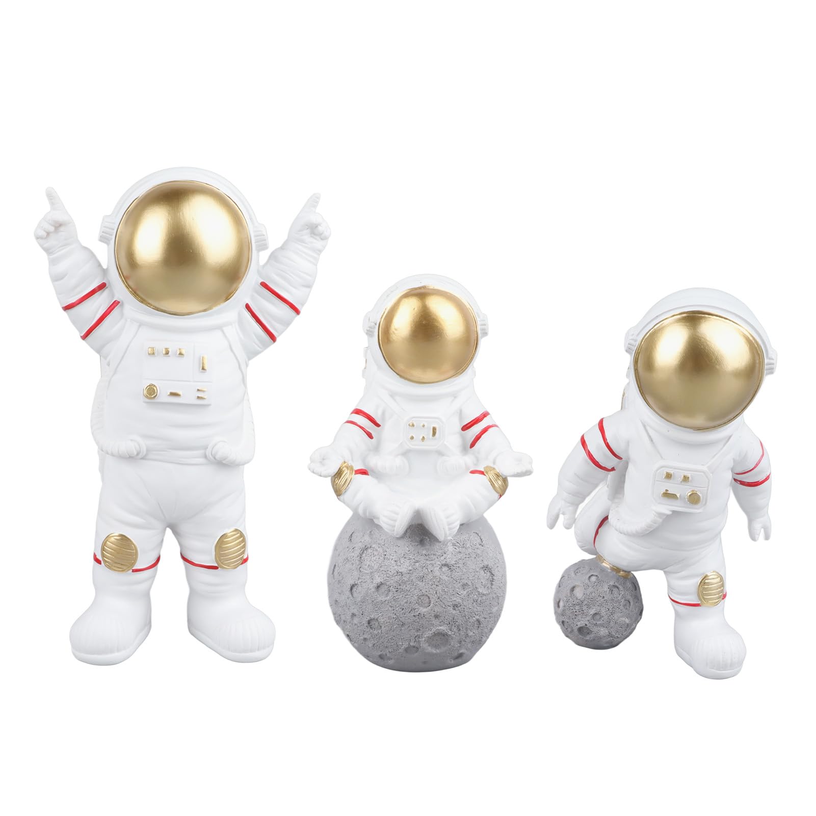 Figurine d'astronaute en résine pour décorer un bureau moderne ou une chambre d'enfant (Lot de 3)