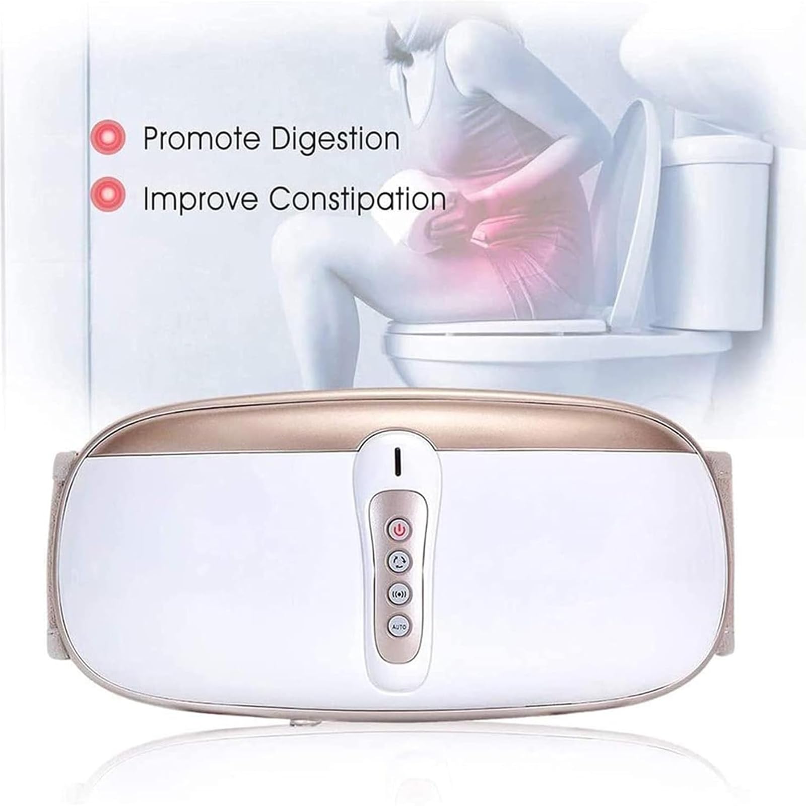 TsoLay Massaggiatore Addominale Elettrico, Macchina Brucia Grassi Elettrica Wireless, 4 Intensità di Massaggio/Vibrazione Ad Alta Frequenza/Compressione Calda a Temperatura Costante, per Massaggi