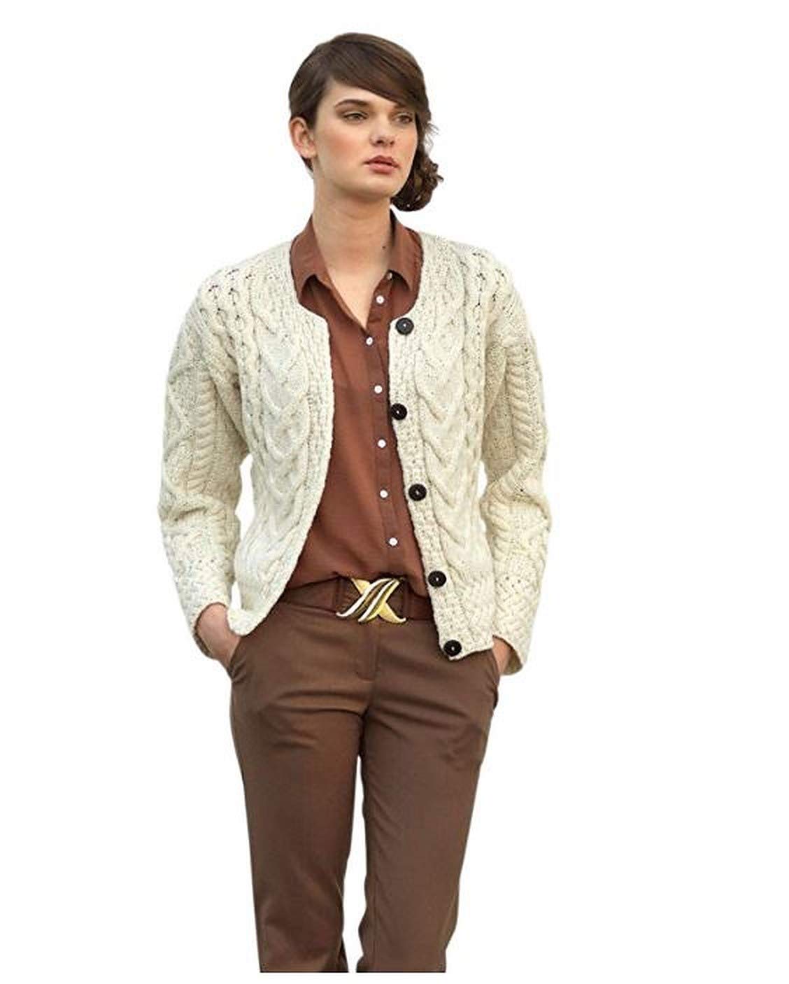 Carraig DonnCable Knit Fashion Cardigan Wicke