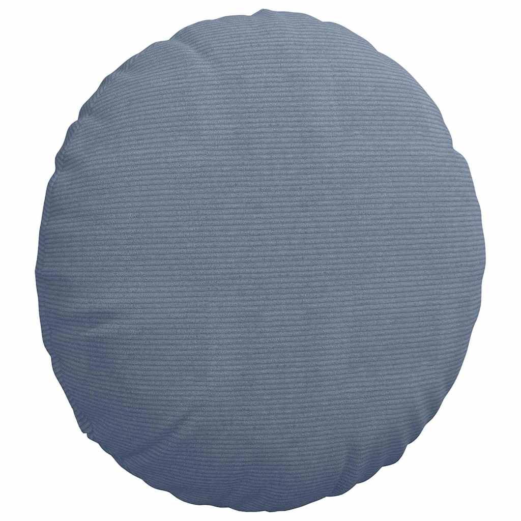 2er Set Sitzkissen Ø 80 cm Blau Cordstoff Bodenkissen | Große weiche Bodenkissen im 2er Set aus Cordstoff für Wohnzimmer und Leseecke, mit abnehmbarem Bezug.
