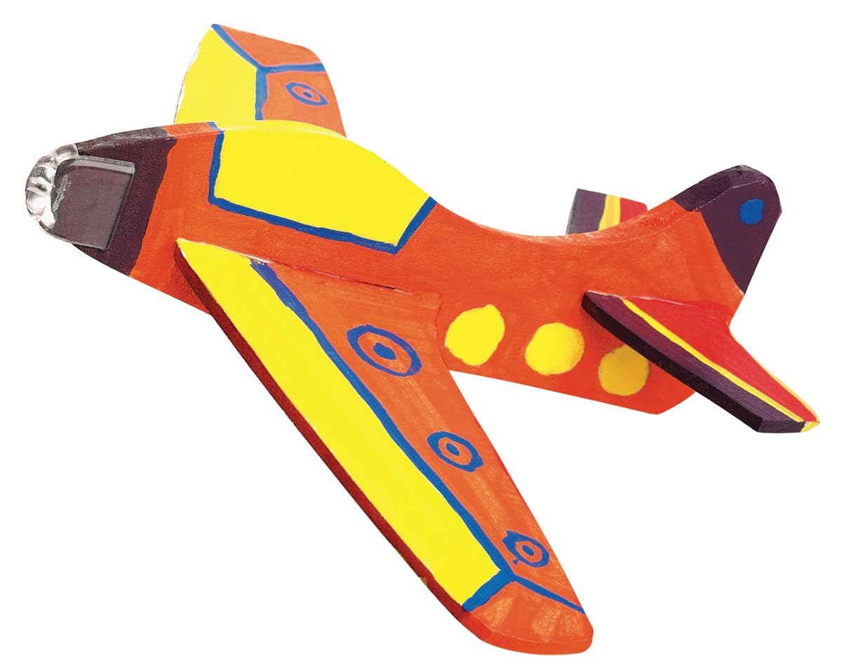 Four Foam Fliers Mini Kit de manualidades – Pintura 4 aviones planeadores de espuma, pequeños regalos para niños, rojo 3