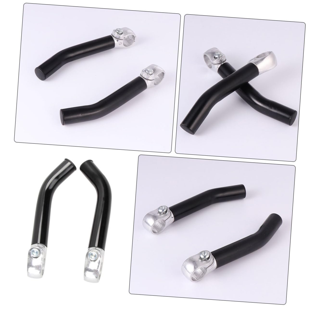 Embout de Guidon Vélo 4 Pièces Noir en Alliage D’Aluminium