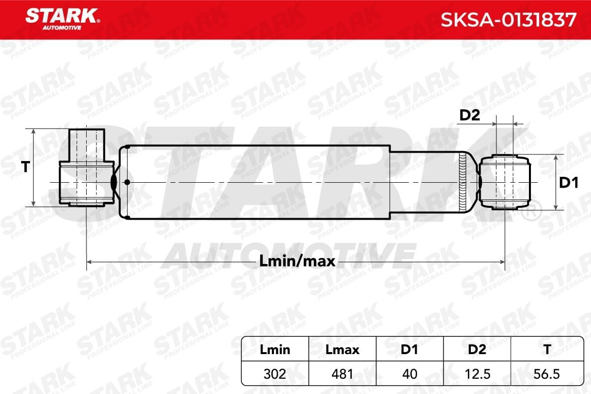 STARK SKSA-0131837 2x Amortiguador Trasero Compatible con FORD Transit Mk6 Furgoneta V347, V348, FA
