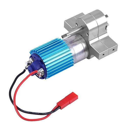 Miniatura 6 de Caja de cambios RC, caja de cambios de metal con motor de cepillo 370 para automóvil WPL 1633 RC (plateado) Modelo de accesorios de coche