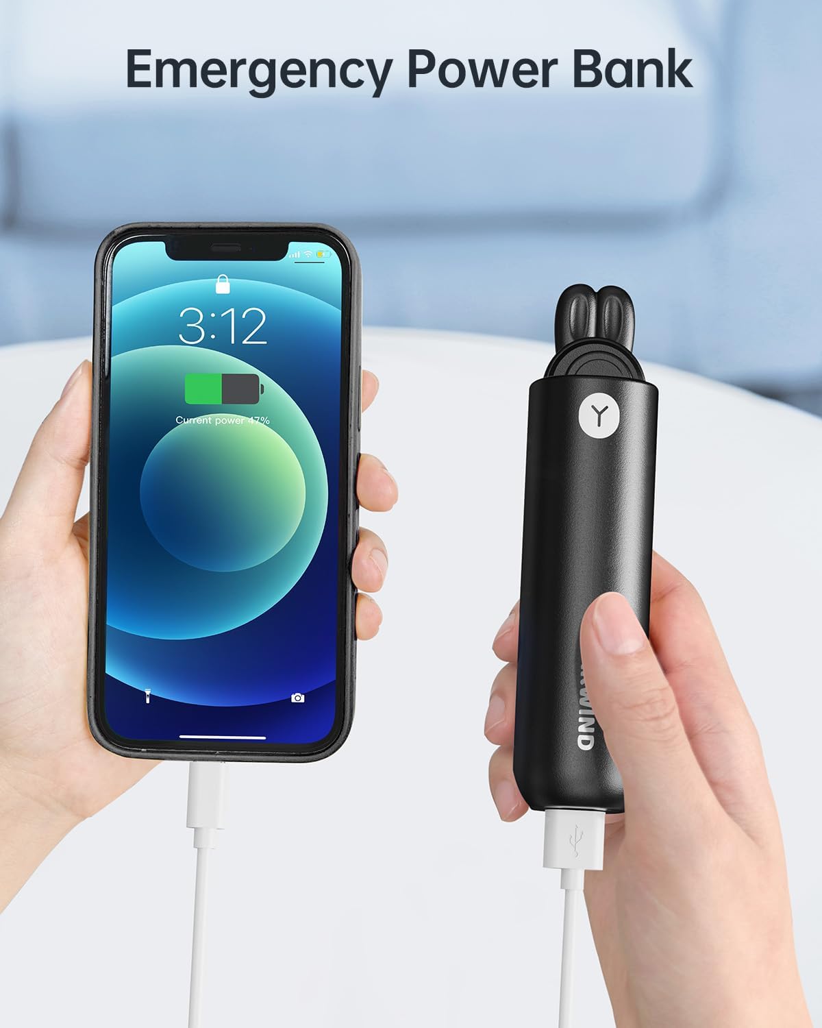 Portable Handheld Mini Fan: 2 in 1 Rechargeable Hand Held Fan with Backup Power & Digital Display - Summer Essentials for Travel, Concerts, Makeup, Lash - Gifts for Women, Girls (Black) - Image 5