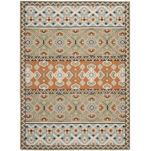 SAFAVIEH Veranda Collection Area Rug - 8' x 10', Green & Terracotta, Boho Design, Non-Shedding & Easy Care, Indoor/Outdoor & Washable-Ideal for Patio, Backyard, Mudroom (VER093-0742) SAFAVIEH Veranda Collection Area Rug 8 x 10 Green Terracotta Boho Design Non Shedding Easy Care IndoorOutdoor Washable Ideal for Patio Backyard Mudroom VER093 0742