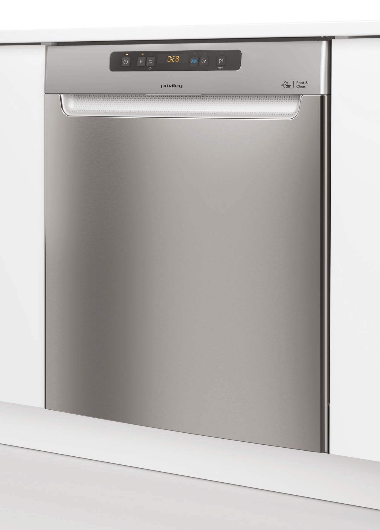Privileg RUO 3T133 A F X Unterbau-Geschirrspüler 60 cm 14 Maßgedecke Fast&Clean 28' Auto Door Push&Go Multizone Startzeitvorwahl Vollwasserschutz Energieklasse D