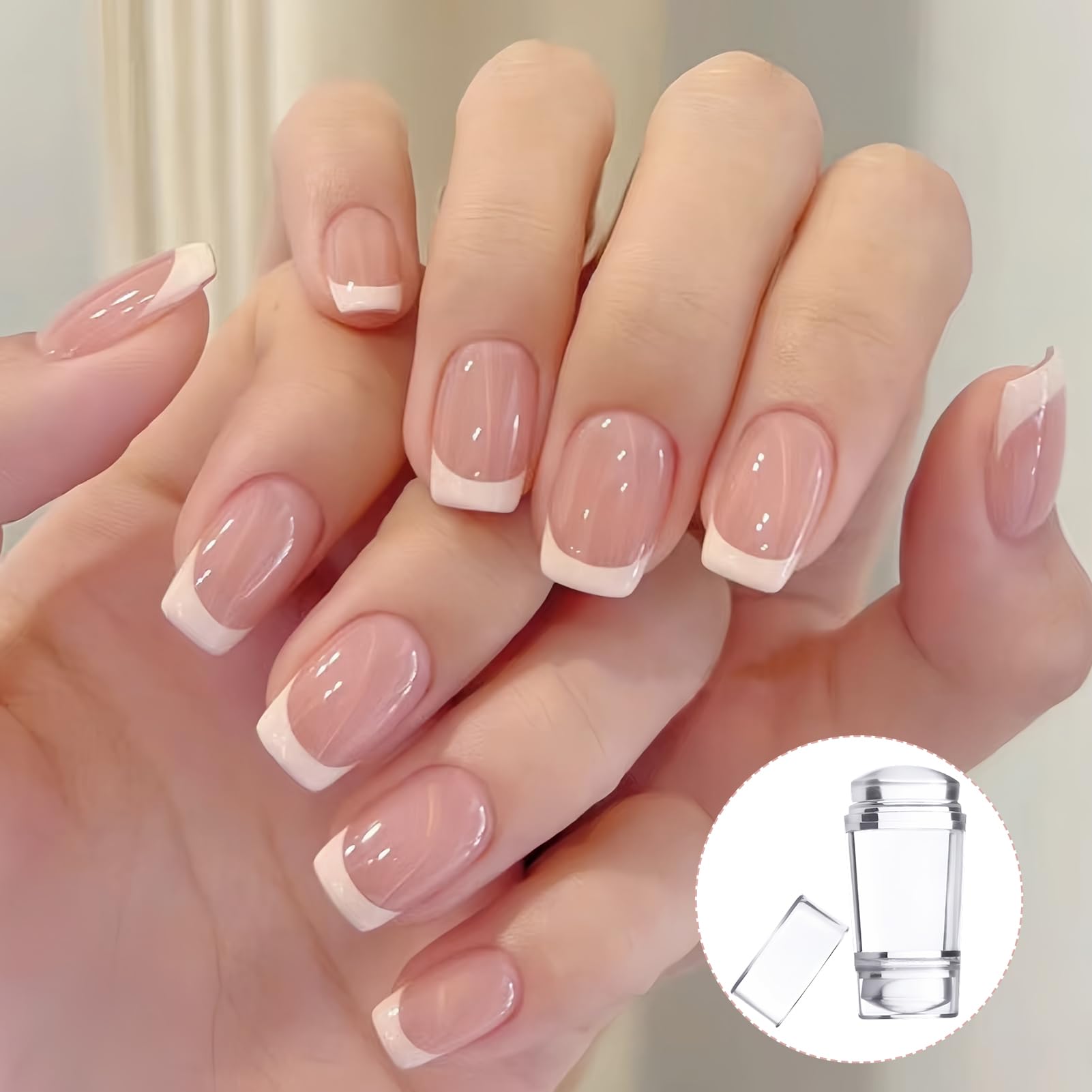 Juego de herramientas de estampación de uñas de silicona, sello de gelatina con raspador, kit de manicura DIY
