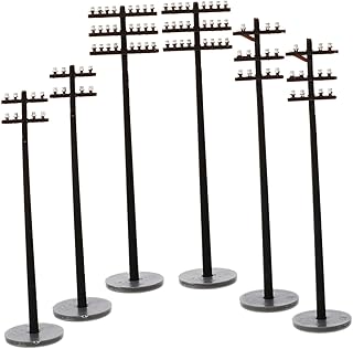 6pcs Telephone Poles for Train Layouts Scale Model Railway Decor Microlandscape Accessories for Sand Table Lightweight Props
