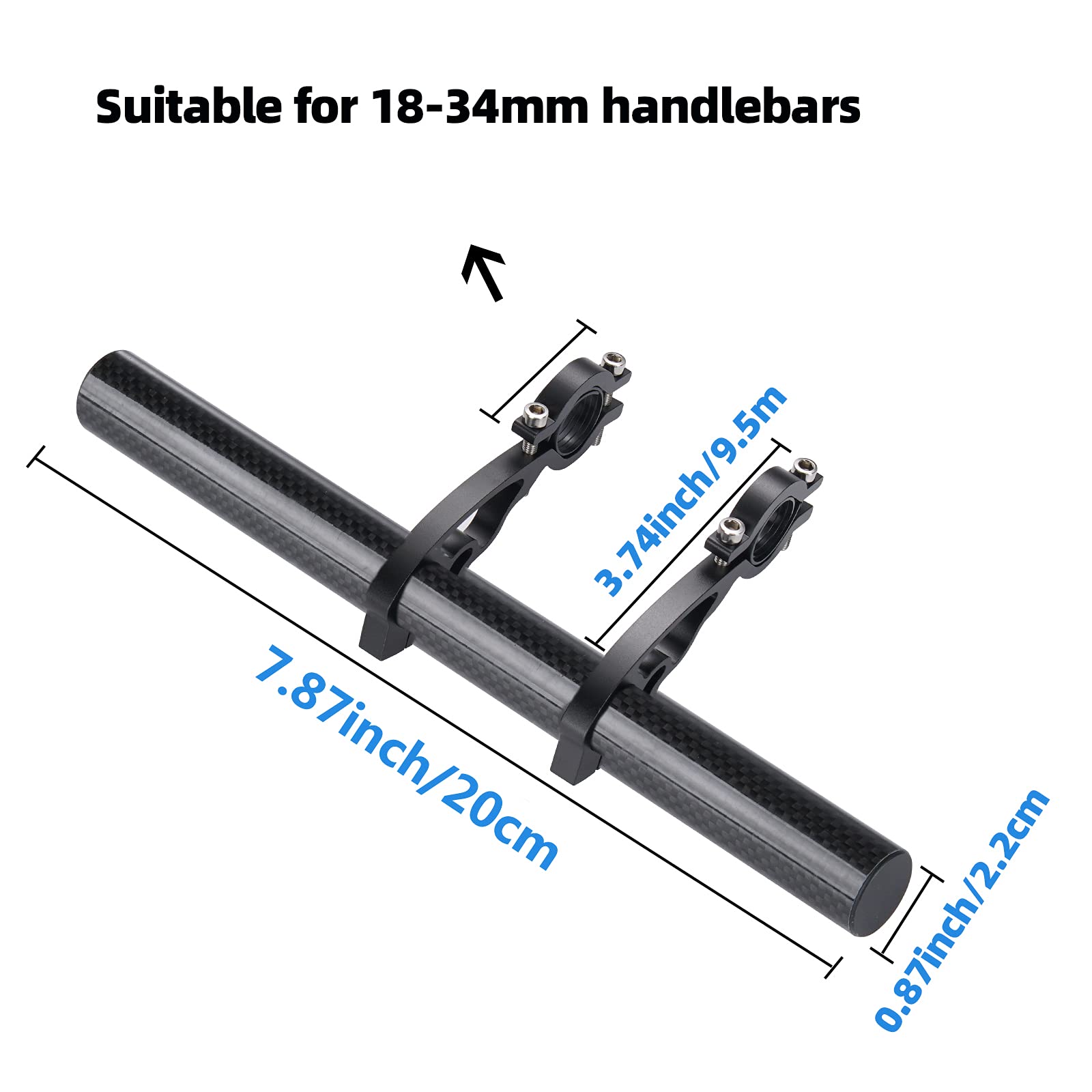 Yizhet Extension de Guidon de vélo, Guidon de Vélo Extenseur Lampe Lumière Support Téléphone Extension pour Motorcycle E-Vélos Bike