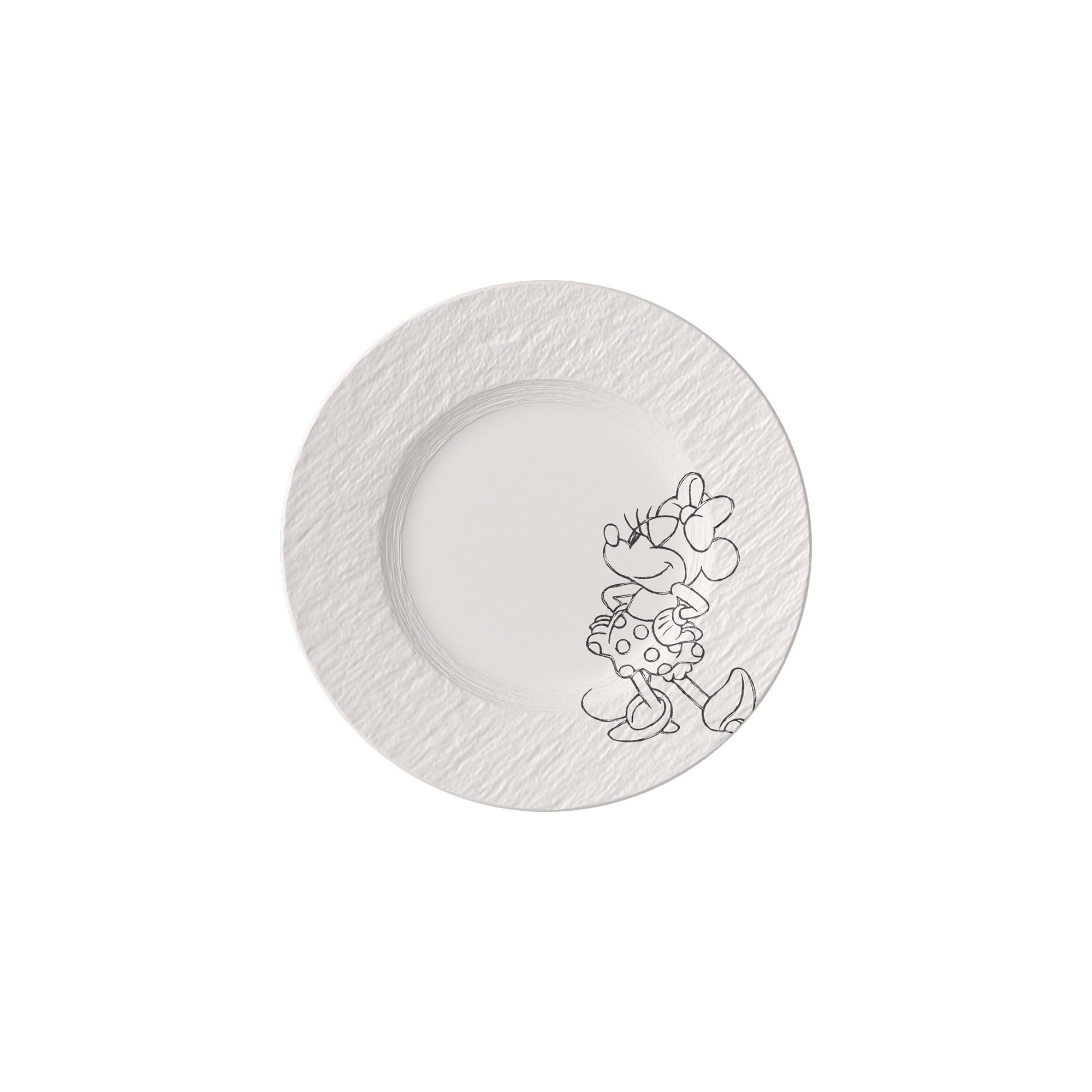 Villeroy & Boch Manufacture Rock blanc – Mickey Mouse – Plato para desayuno/postre, blanco, para lavavajillas y microondas, acabado de pizarra y decoración de Disney Mickey Mouse en tiza