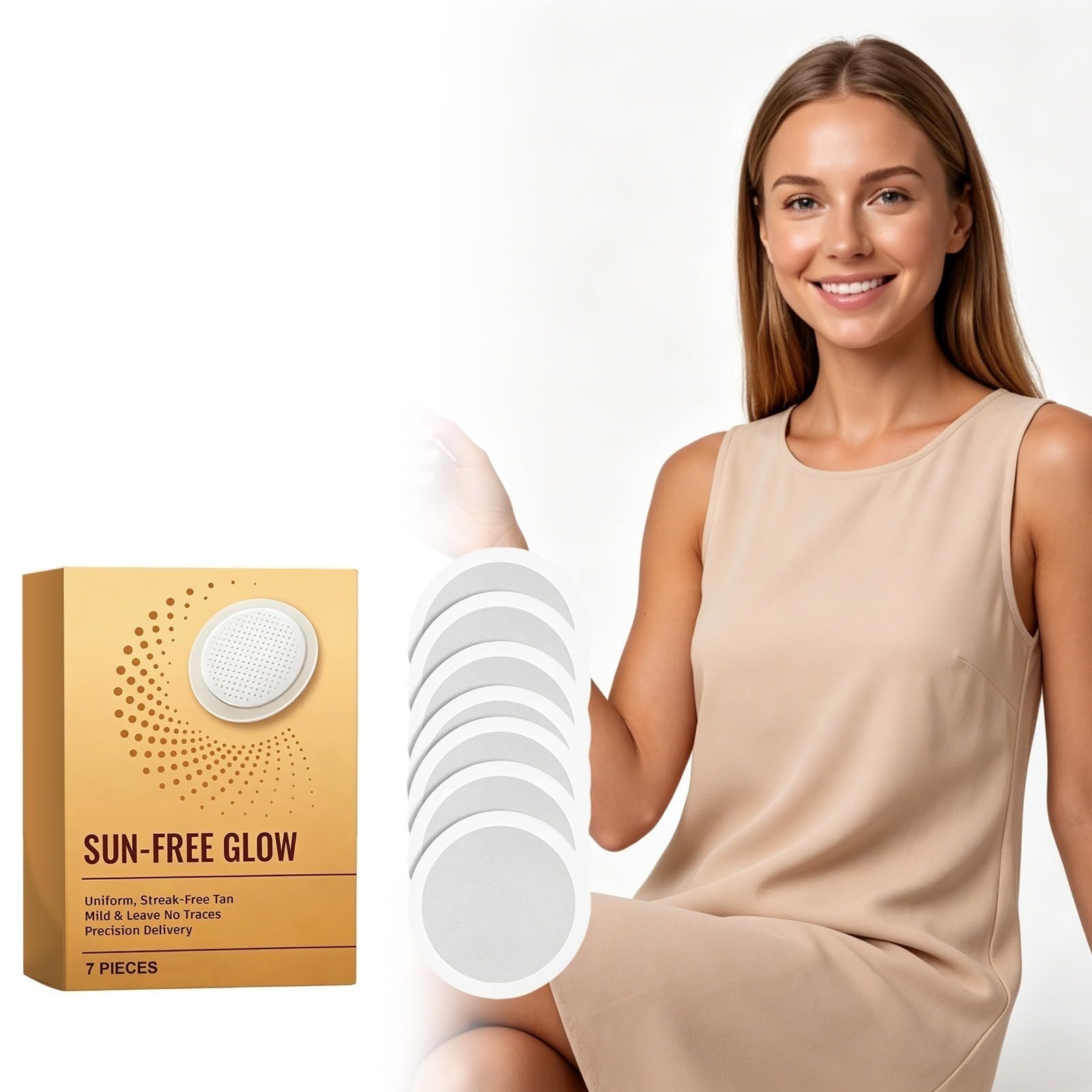 SUN-FREE GLOW Samoopalające plastry z mikroigłami — jednolita naturalna opalenizna, bez pomarańczowego odcienia, formuła nawilżająca unisex do każdej skóry