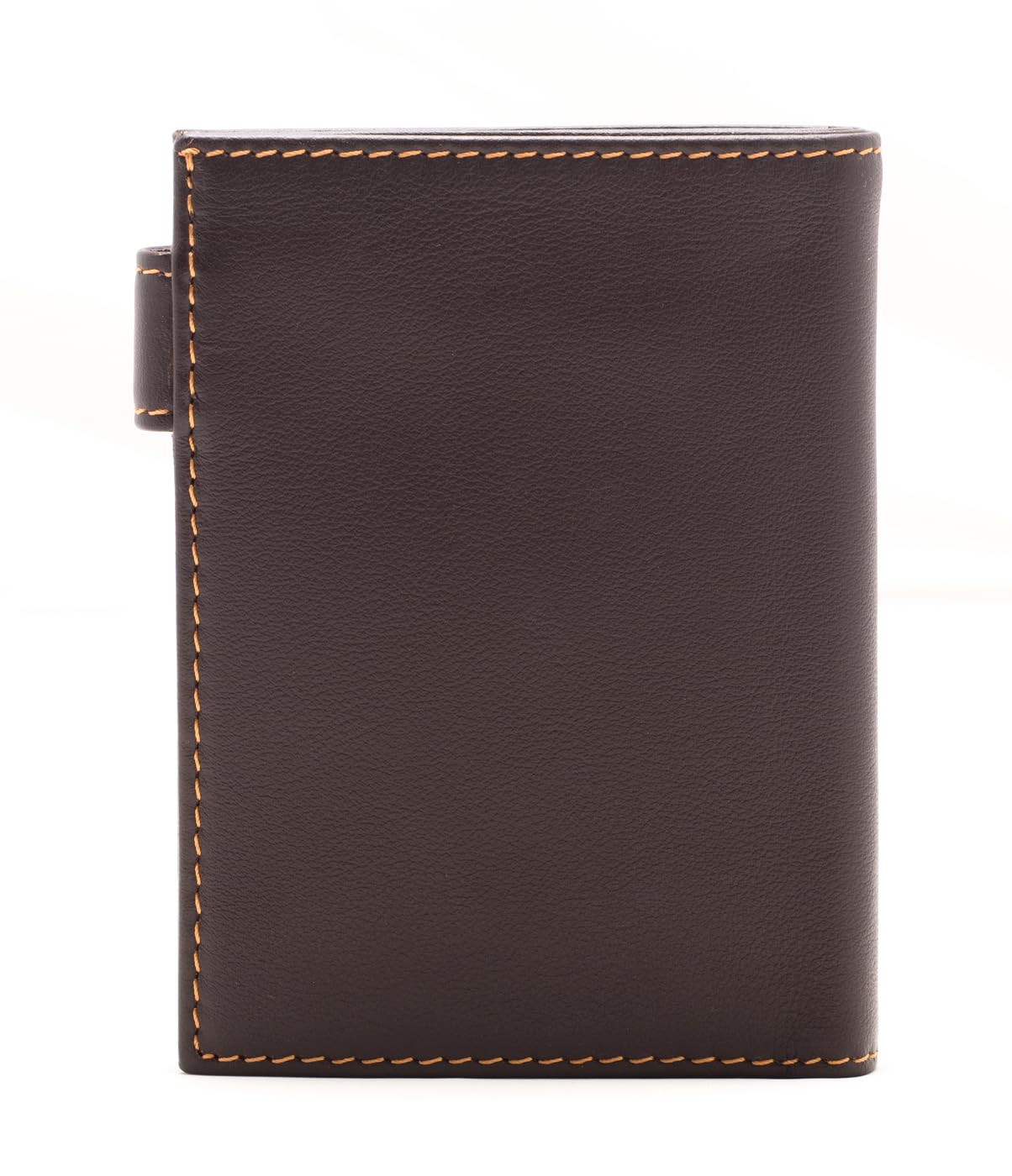 PE228 Cartera Marron de Piel Legitima con Broche Exterior y Monedero Interior para Hombre | Billetera con Protección RFID, Doble Billetero.