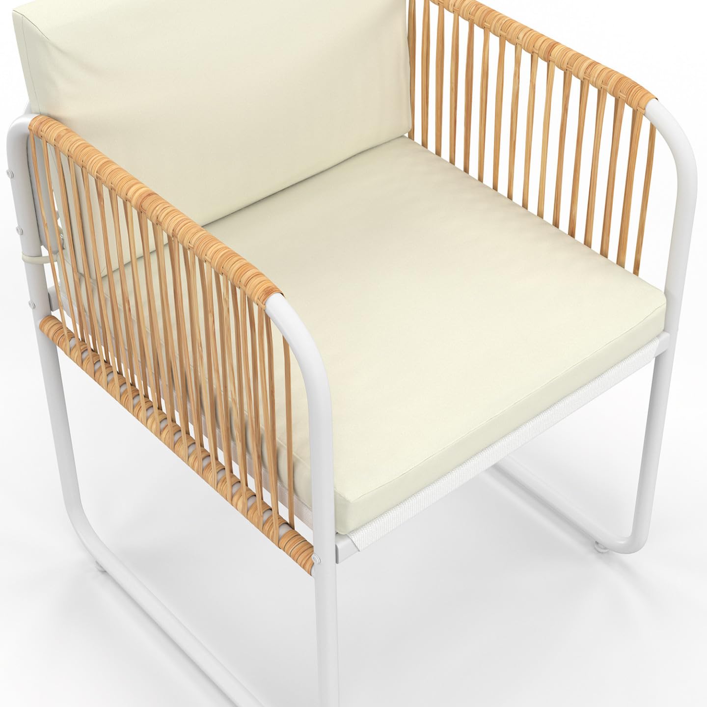 IDMarket - Lot de 4 chaises Rio Cordage Effet rotin Clair