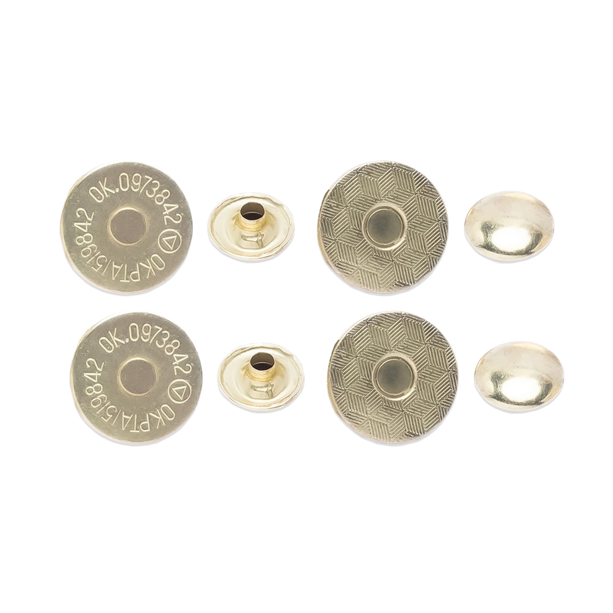 Trimming Shop Laser Cut Magnetic Fasteners, 14mm, 20pcs, Gold