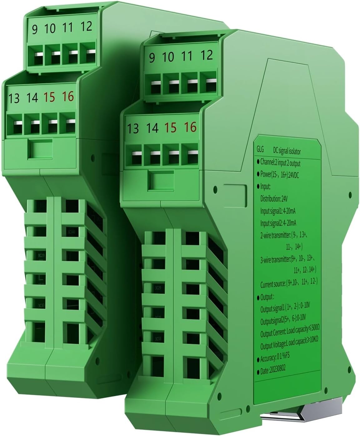 MNEXQML 1PCS 4-20mA Signal Converter 0-10V 0-5V 1-5V Analog Signal Isolator 1 in 1 Out 2 in 2 Out Analog Signal Transmitter 2 in 2 Out(1in1out,Output 0-5V_Input 1-5V_DC24V)