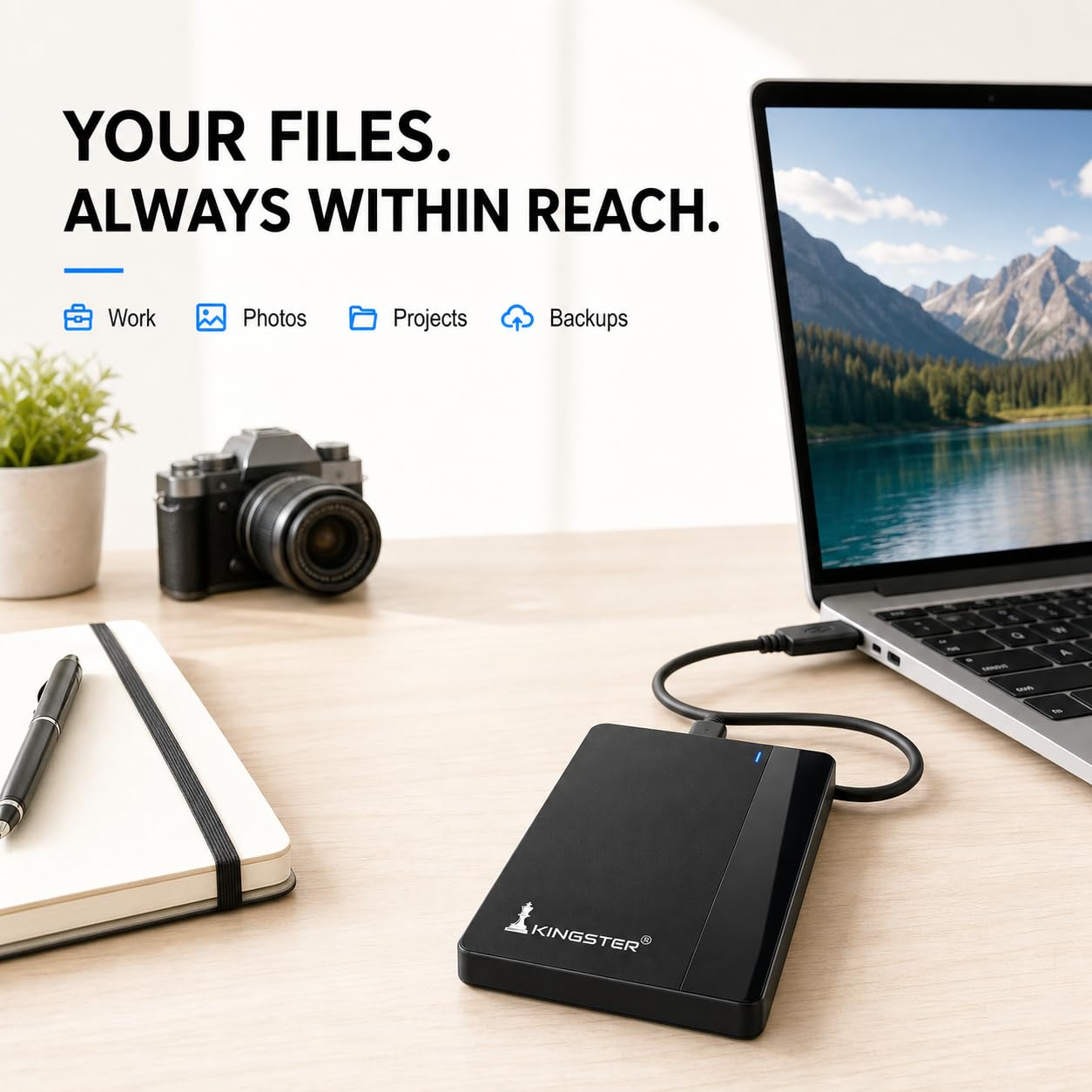 KINGSTER 1TB Portable External Hard Drive, Up to 145 MB/s, USB 3.0 2.5-Inch HDD, Ultra-Slim Plug & Play Backup Drive for Windows PC, Laptop and Mac, 1-Year Warranty, Black — Amazon image 5