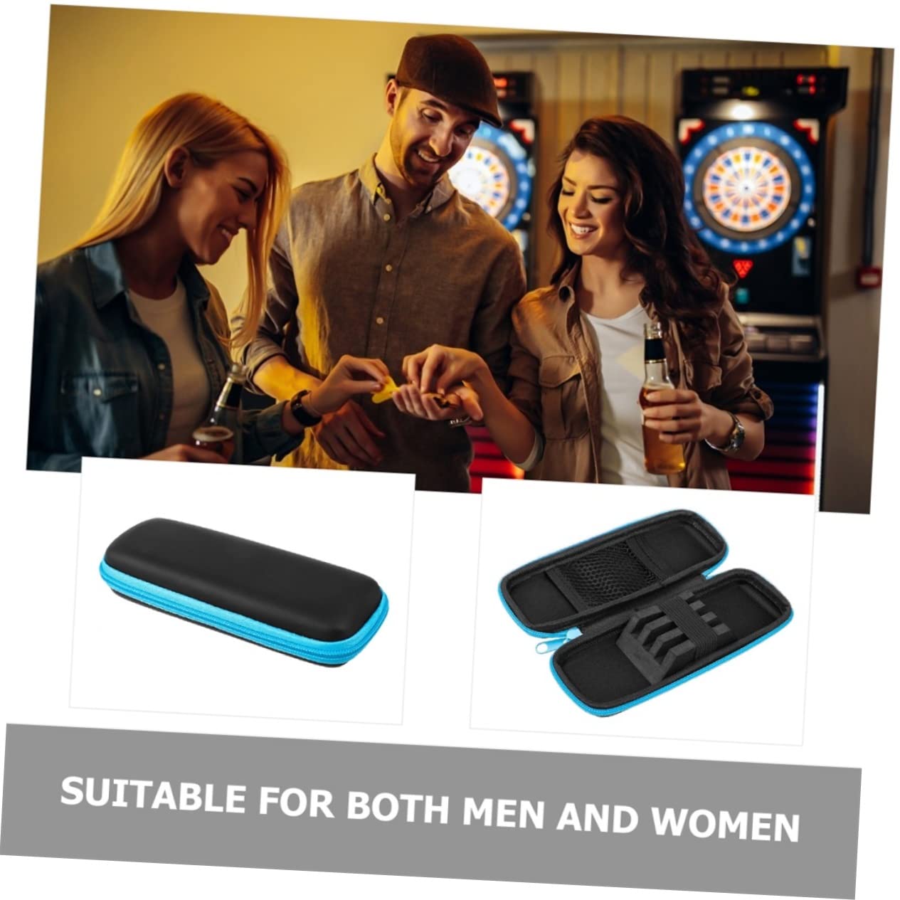 LAPYAPPE 2pcs Portable Dart Accessory Case Lightweight Pu Storage Box for Easy for Gamers for Men Women Blue Color