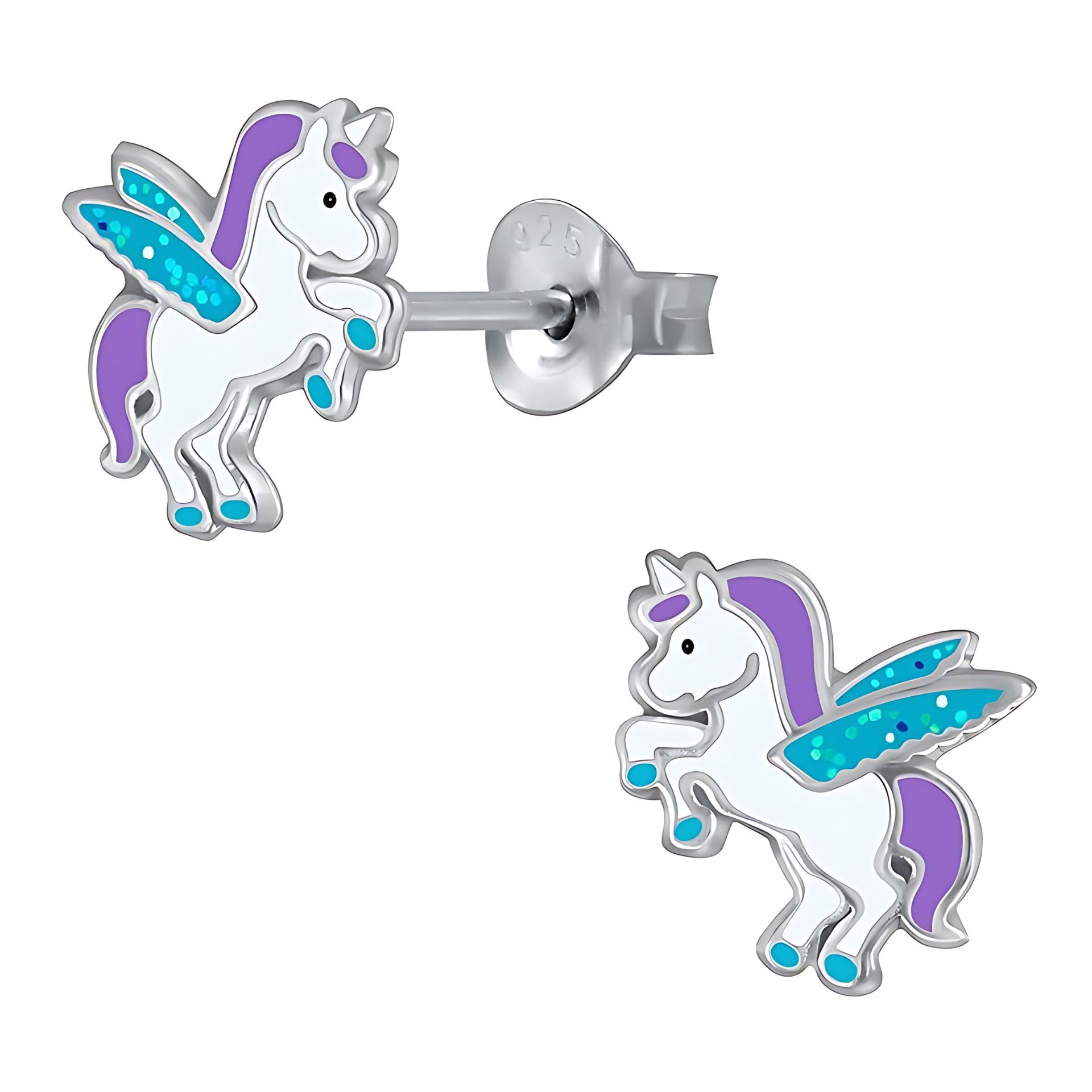 Aww So CuteBaby Girl's 92.5 Sterling Silver Fairytale Unicorn Stud Earrings Pure Silver (Er1599) Free Multi-Colour