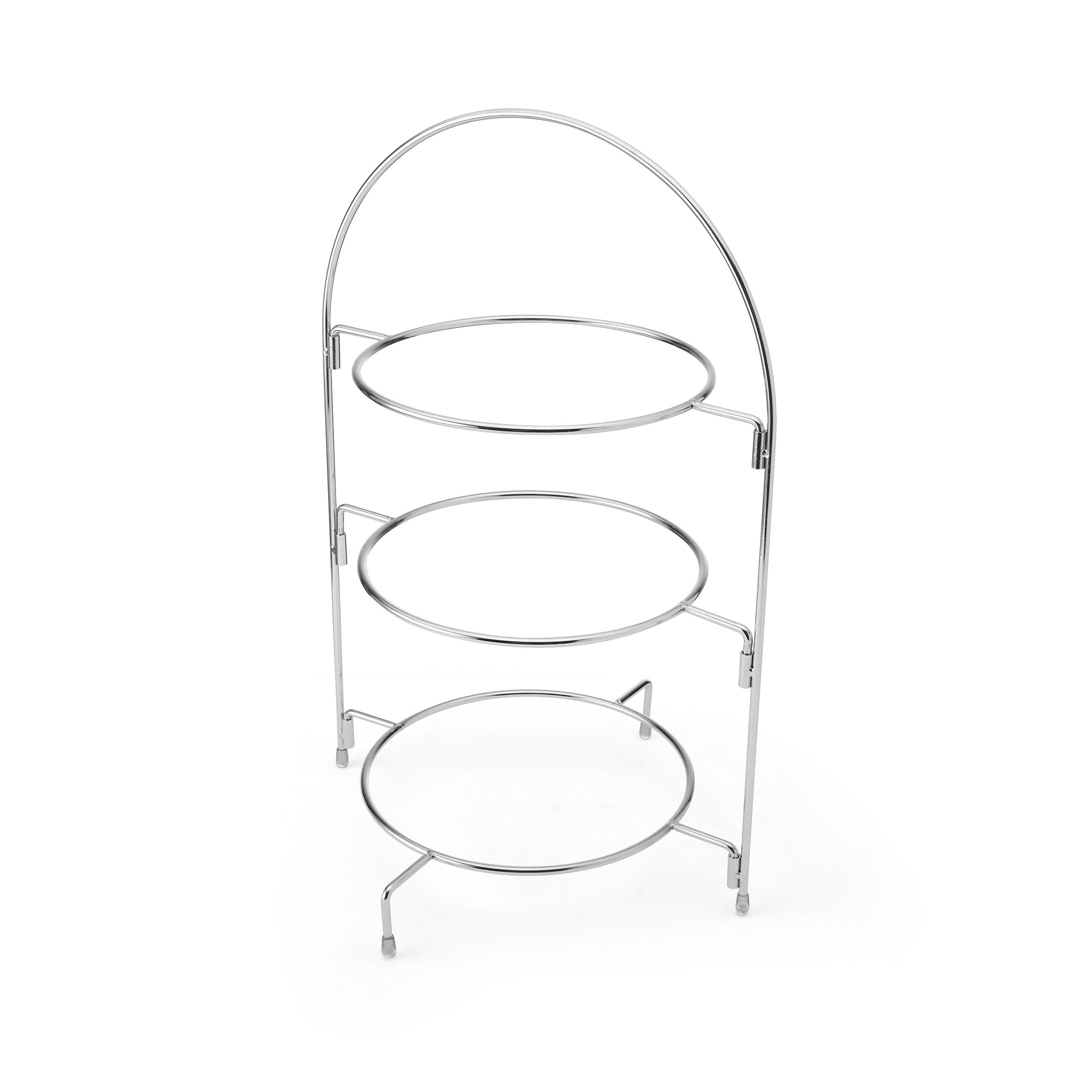 Artesa Silver Artesà 3 Tier Afternoon Tea Cake Serving Stand, Serving Platter To Display Cakes, Sandwiches Or Appetisers, 29Cm X 19.5Cm X 43Cm