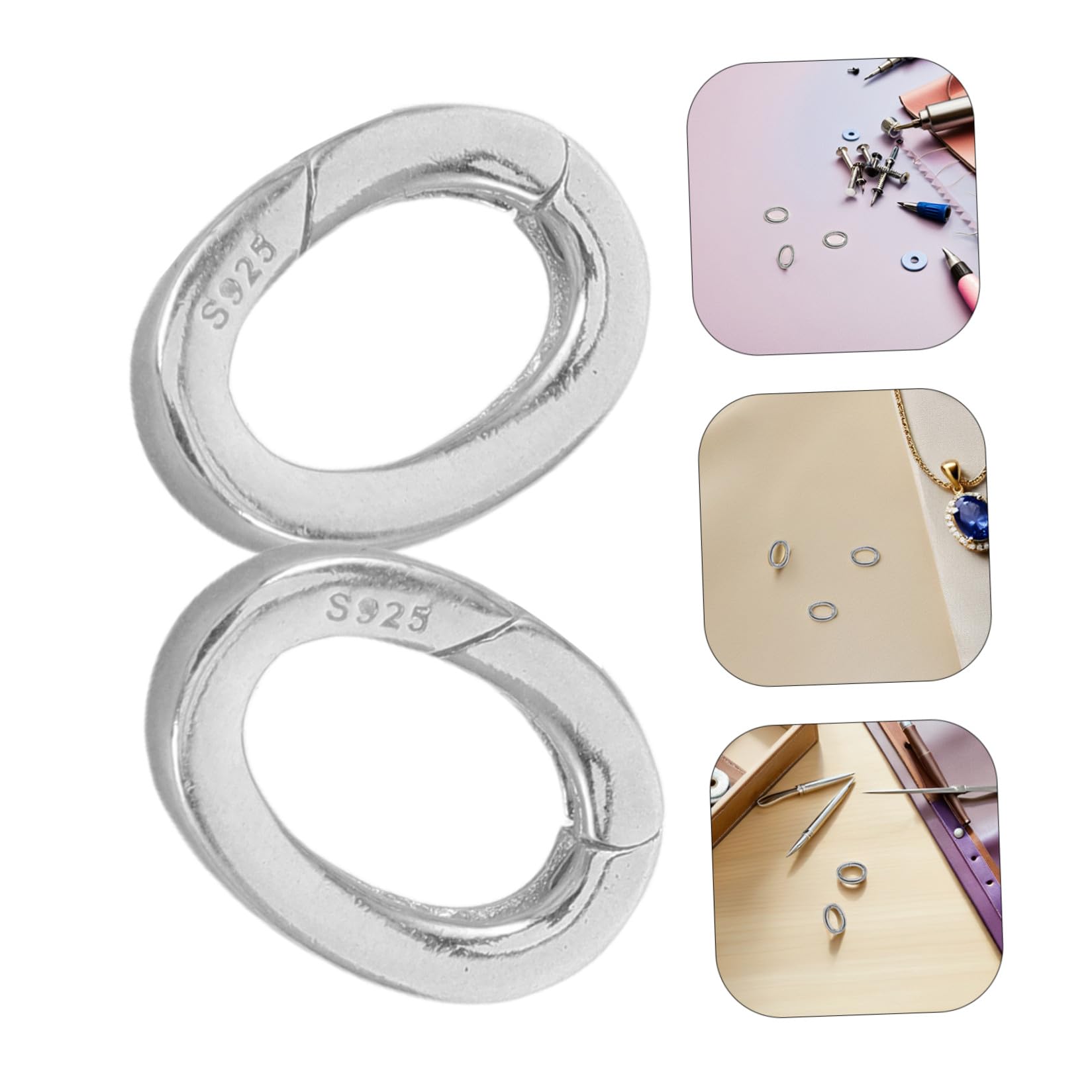 SHINEOFI 2pezzi Chiusure Terminali per Braccialetti e Collane Connettori Molla in Metallo Accessori per Creazione di Gioielli Fermagli per Collane di Gioielli