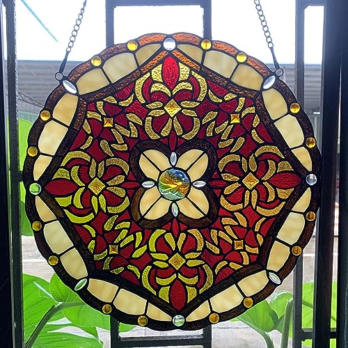 Bieye W10086 Baroque Tiffany Style Stained Glass Window Panel thumb #2