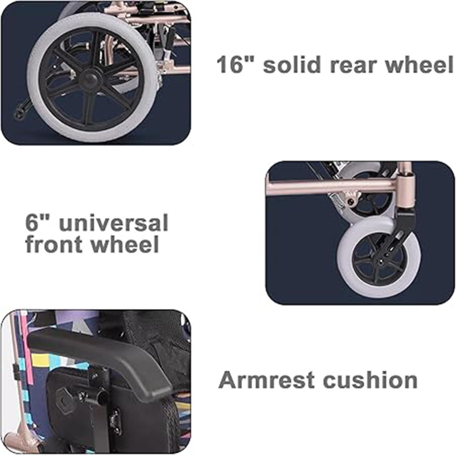 Silla de Ruedas para niños Silla de Ruedas de Transporte Plegable con Mesa para Silla de Ruedas Silla de Ruedas para niños con parálisis Cerebral, Silla de Ruedas de Acero Robusta A
