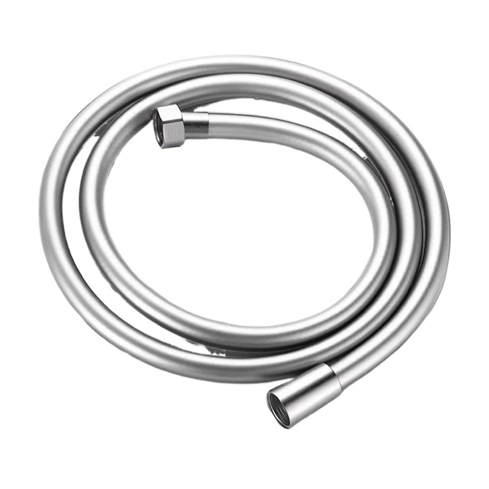 Flexible De Douche Bath Shower Hose Pipe Water Hoses Plumbing Accessories High Pressure Hose PVC Tube Laundry Pipes(Silver-1.5m)