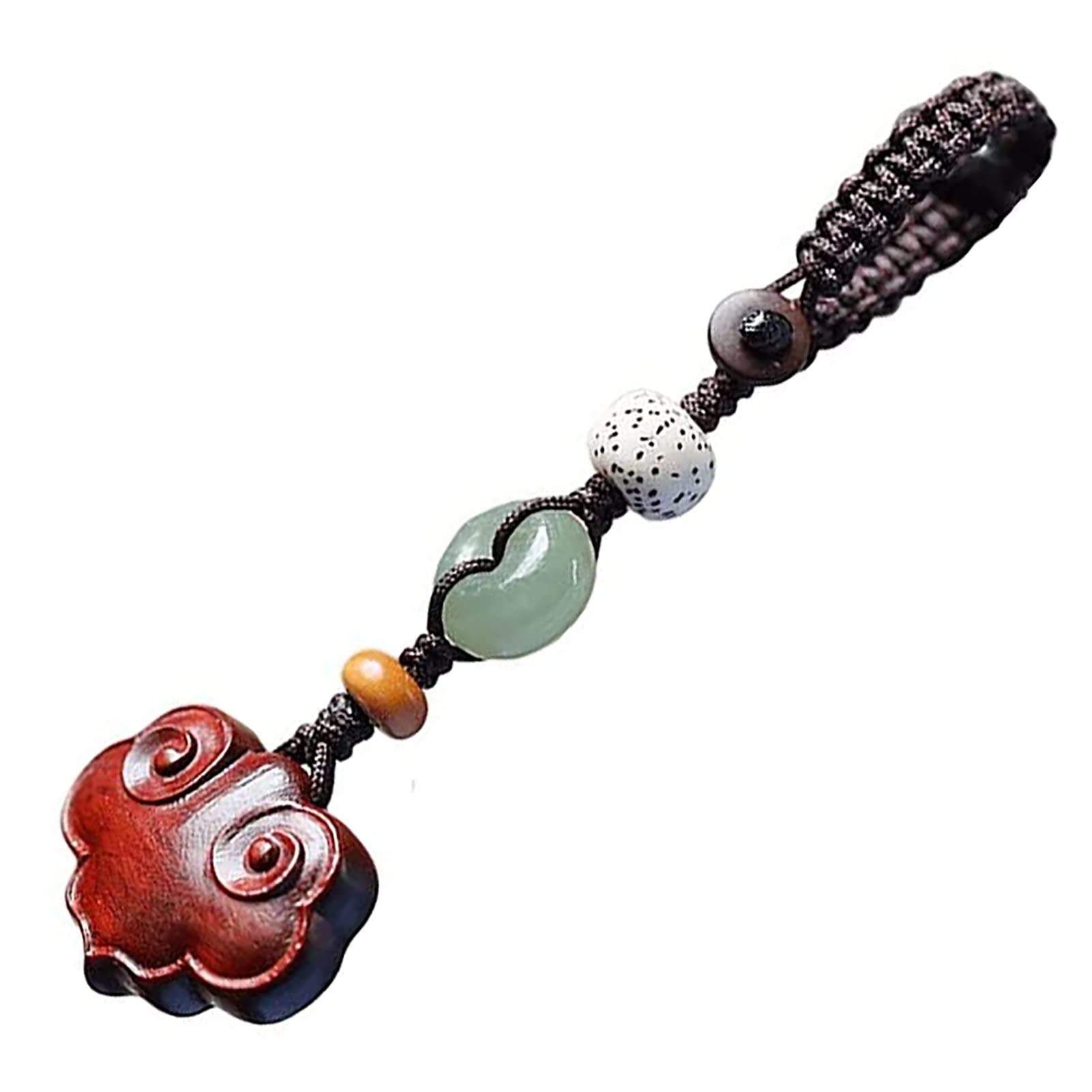 LKLNCXC Key Rings Sandalwood Keychain, Wishful Lock Key Chain, Fengshui Lucky and Happy Rings for Women and Men