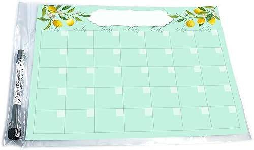 Miniatura 3 de Calendario mensual de pizarra blanca de borrado en seco, calcomanía adhesiva extraíble y resticable, marcador magnético de punta fina incluido, 9 x