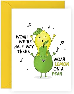 Central 23 Funny Birthday Cards for Men Women Him Her - 'Lemon on a Pear' - Funny Greeting Card for Mom and Dad Male Female - Happy Birthday Cards - Comes With Fun Stickers
