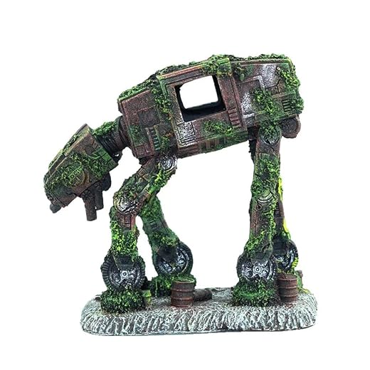 YZHZOM at-at Walker Aquarium Decorations Cool Fish Tank Decorations ATAT Walker Aquarium Decor Aquarium Castle Decor Betta Fish Hide Cave Ornament war Aquarium Decor
