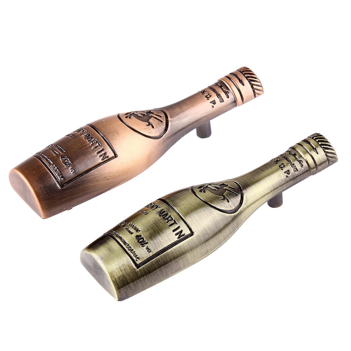 Set of Wine Bottle Shaped Drawing Knob with Mounting Screw Red Bronze-image-6