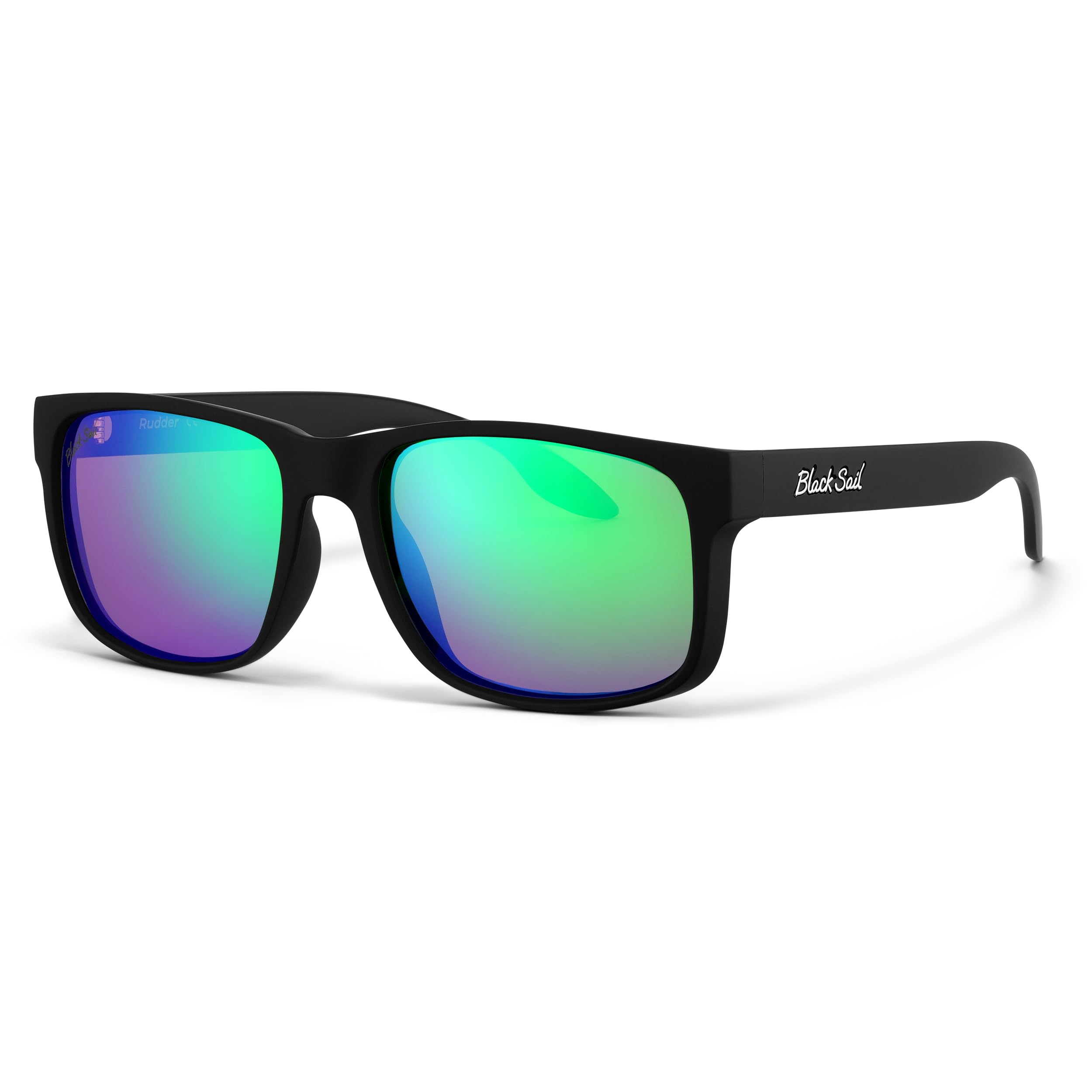 Black Sail Rudder Polarized Sunglasses – Square Frame, UV400 Protection, 7-Layer Mirrored Lenses for Men & Women