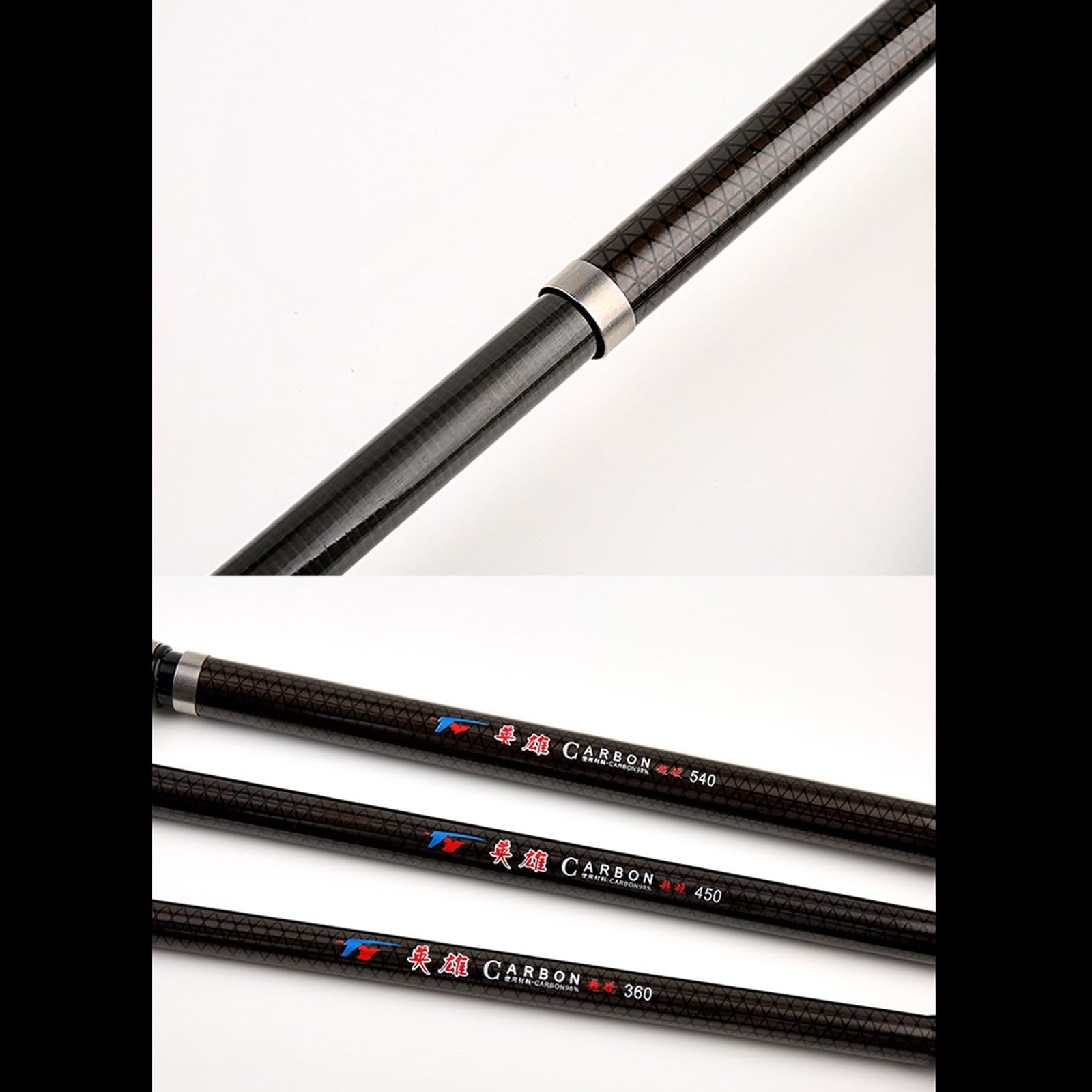Canne A Peche Telescopique en Carbone 2.7M 3.6M 4.5M 5.4M 6.3M 7.2M Canne à Pêche Canne À Lancer Canne à PêChe Chinoise pour De Longues PéRiodes De PêChe(6.3m)