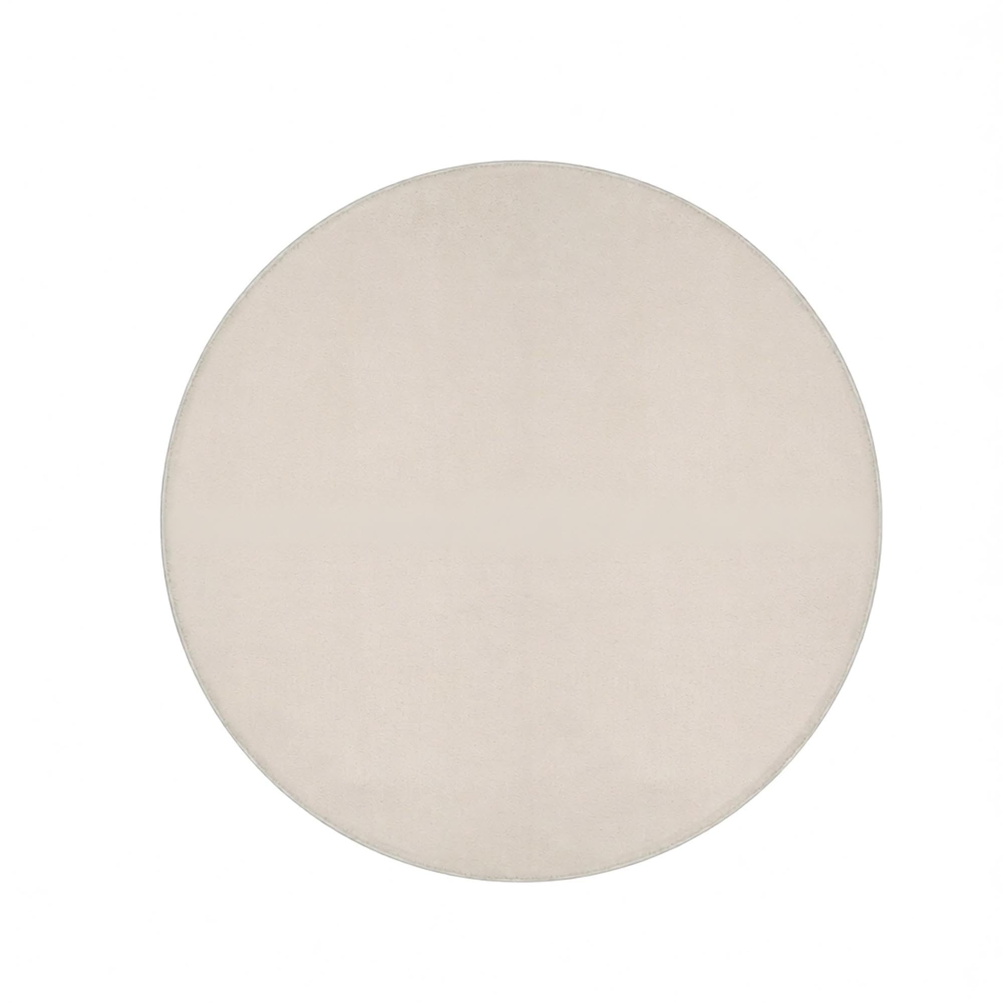 THE RUGS Washmellow Round Rug Living Room - Washable Non-Slip 120 cm, Cream 9 mm Soft Low Pile Bedroom Kitchen