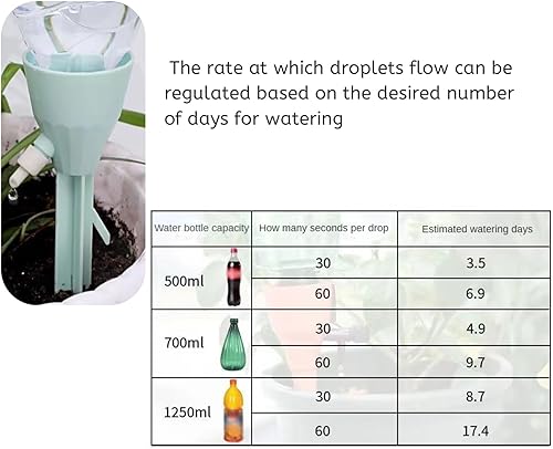 Miniatura 4 de Paquete de 3 estacas de riego automático con interruptor de válvula ajustable para un cuidado eficiente de plantas en interiores y exteriores