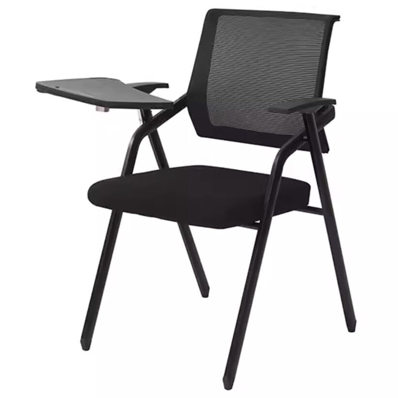 ASerZenith Folding Chair With Writing Pad - Breathable Mesh Office Conference Chair For Training Lecture & Reception - Ergonomic Staff Seating With Comfortable Back Support