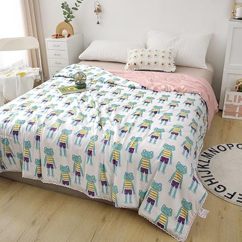 Bedspread Bed Double/Single Set/King Coverlet Duvet Reversible Coverless Duvet All Seasons with Flower Pattern, Lightweight and Machine Washable (Color : K, Size : 150X200CM) Cover