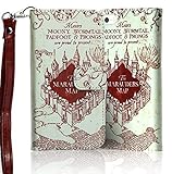 iPhone SE Case Wallet, DURARMOR® Harry Potter & Hogwarts Marauder's Map Premium PU Leather Wallet Case with ID Credit Card Cash Slots Flip Stand Wrist Strap Carrying Case for Apple iPhone SE /5s/5