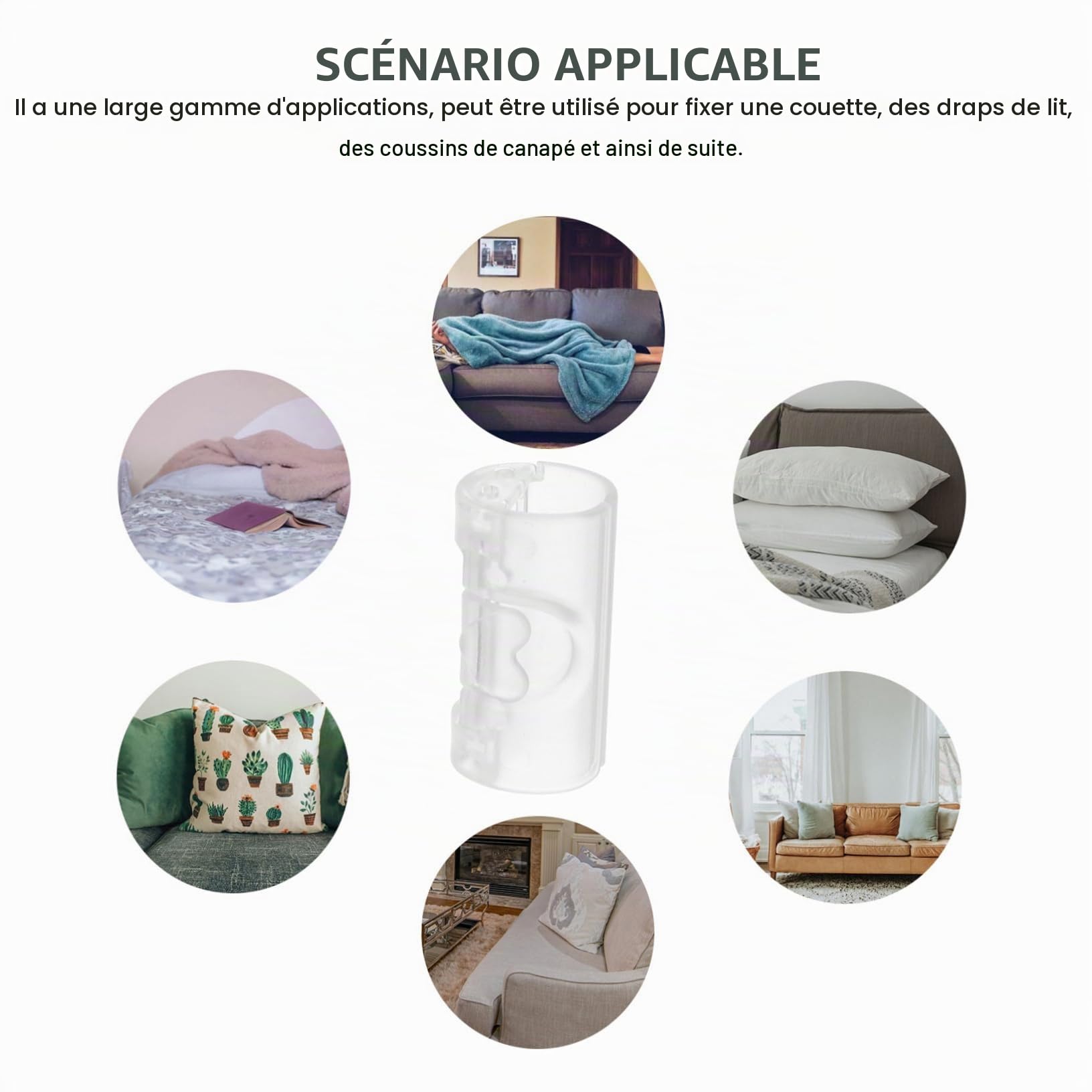 20 Clips Fixateurs De Drap De Lit Antidérapants en Abs Transparent Accessoires Universels pour Drap Housse Et Couette Fixation Pratique pour Chambre Et Canapé Facile À Installer