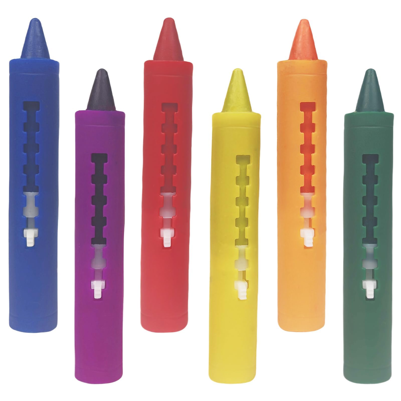 AMFUN Lápices de Colores para Baño, 6 Piezas Crayones De Baño para Niños, Crayones de Baño Lavables Multicolores, Juguetes para Bañera y Ducha para Niños, Dibujar en Azulejos y Cerámica